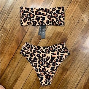 High waisted cheetah bikini